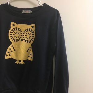 🌔Cute Gold Owl Long Sleeve Shirt🌒